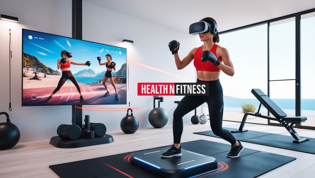 image of the Best Home Gym Equipment 2025 featuring a virtual reality fitness system in action.