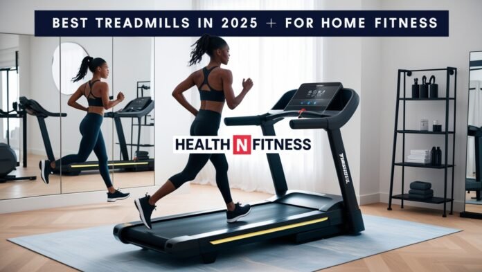 Real-life modern treadmill in home gym, one of the Best Treadmills in 2025 for Home Fitness.